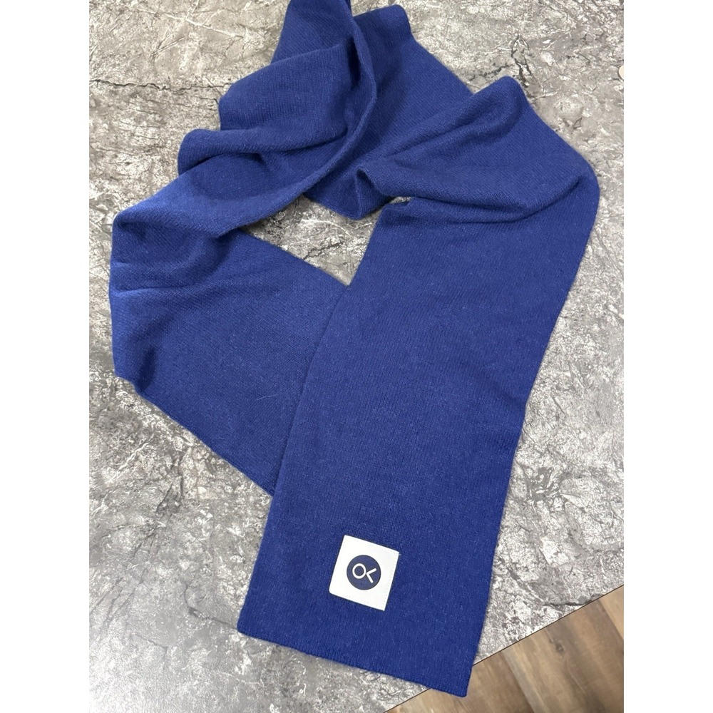 Outerknown Unisex Cashmere Extra Fine Merino Wool One Size Scarf Blue 80"